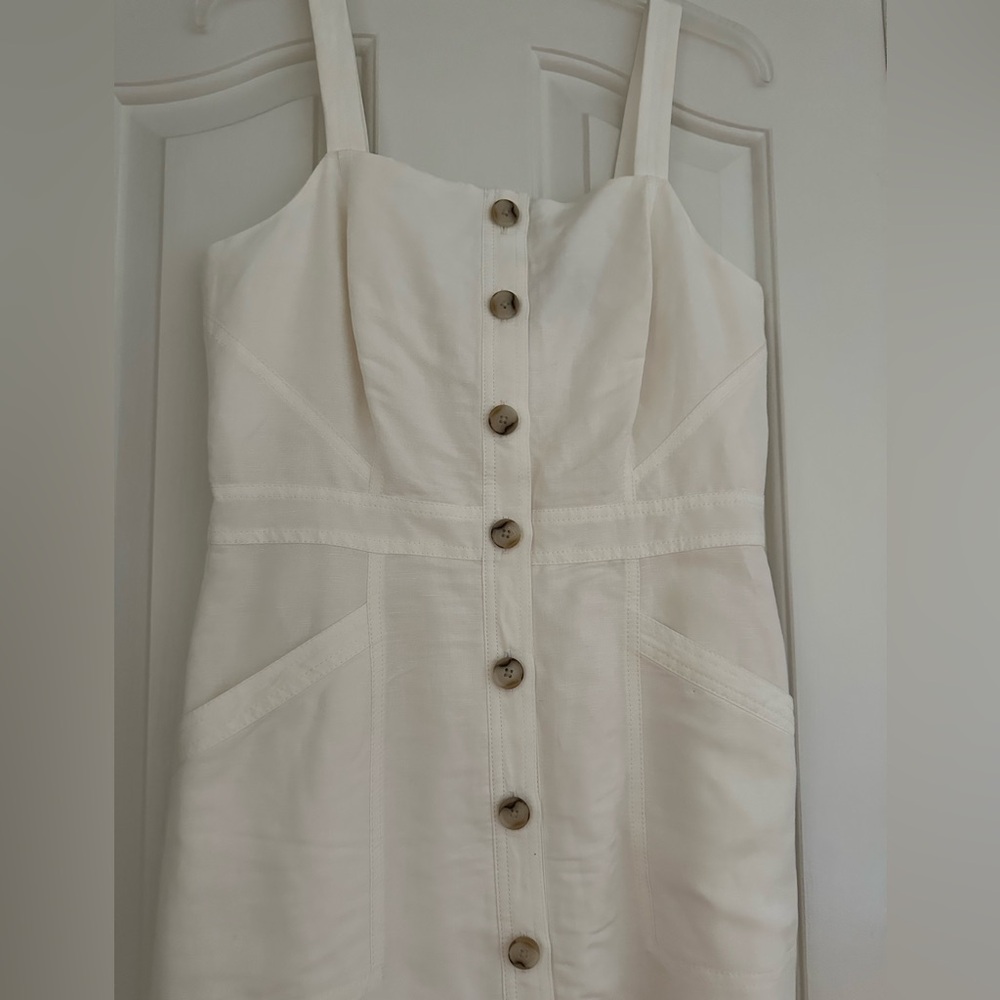 Banana Republic Cream sleeveless Button-Down Dress - Picture 3 of 6